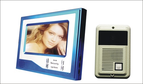 7 inch night vision handfree video door phone blue color