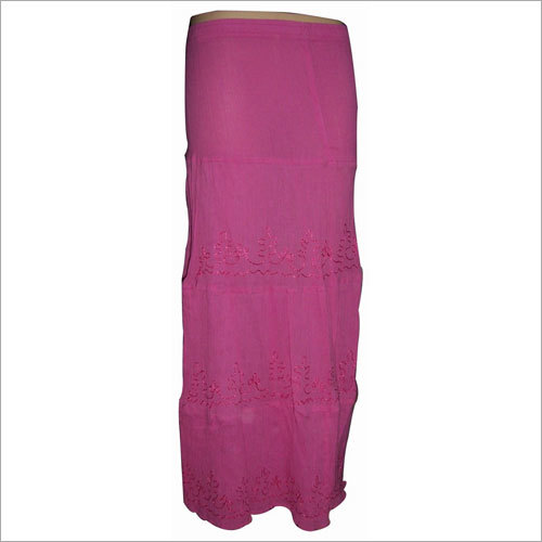 Pink Cotton Printed Skirts