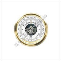 Aneroid Barometer - Solid Brass Construction, 6.375" Dial Diameter, White Color | Accurate To +0.5 Millibar, Temperature Compensated Design