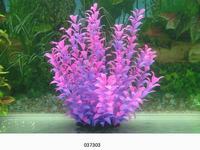 MJ 037303 Plastic Plant - 15cm Height, 8cm Base Diameter, Purple | Realistic Look, Durable Material, Vibrant Colors, Enhances Aquascape