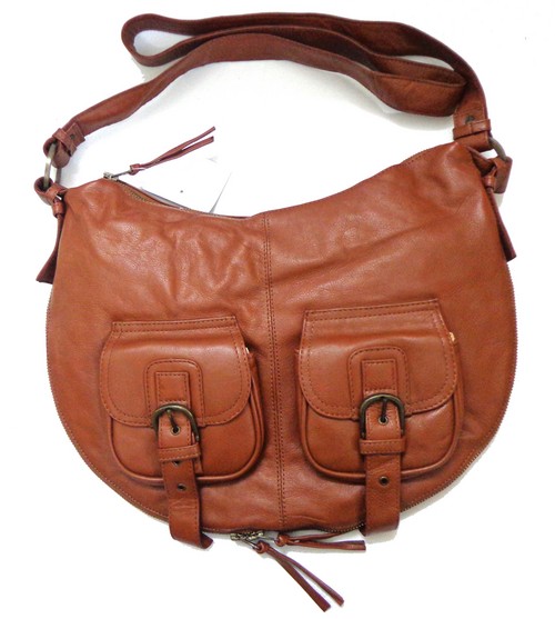 Ladies Handbags - Leather 12x10x4 inches Brown, Stylish Design, Multiple Pockets, Adjustable Strap, Secure Zip Closure