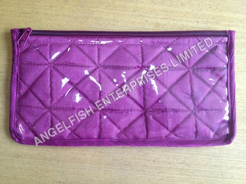 Chalcher - Polyester Quilted 10x7x2 Inches Purple Zipper Clutch, Stylish Durable Elegant Party Ready