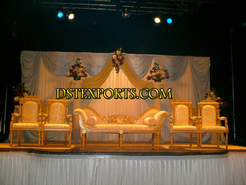 Asian Wedding Golden Furniture Stage Set