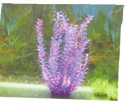 MJ 037523 Aquarium Plastic Plant - Plastic, 15cm Height, Purple | Realistic Look, Easy Cleaning, Durable Material, Vibrant Color, Low Maintenance