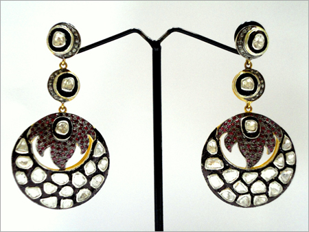Rose Cut Diamond Earrings