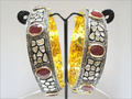Rose Cut Diamond Ruby Bangle Pair