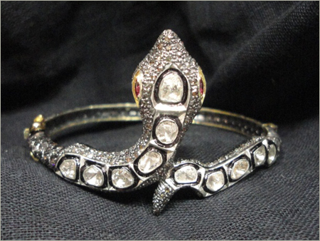 Rose Cut Diamond 14k Gold Bracelet