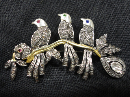 Rose Cut Diamond Brooch Cum Pendant