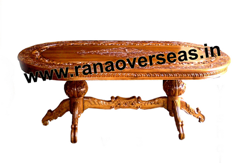 Brown Wooden Hand Carved Centre Table.
