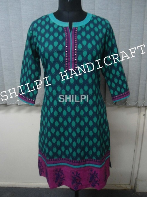 Leaf Print Kurta - Cotton, Standard Size, Green Mix Color | Light in Weight, Quick Dry, Washable, Seamless Stitching, Comfortable Wear