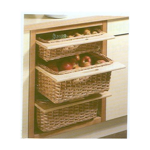 Wicker baskets with wooden frame