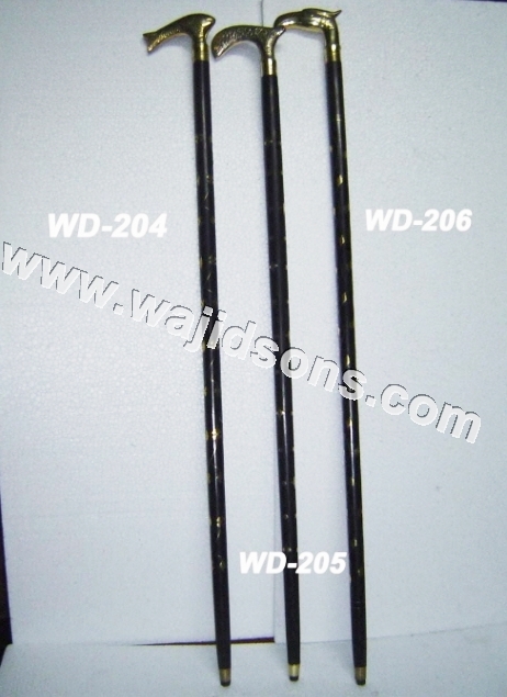 carved wood walking stick