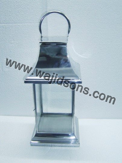 Candle Holders Wedding - Aluminum 12x8x6 Inches Silver, Clear Glass, Metal Loop Handle, Elegant Durable Design