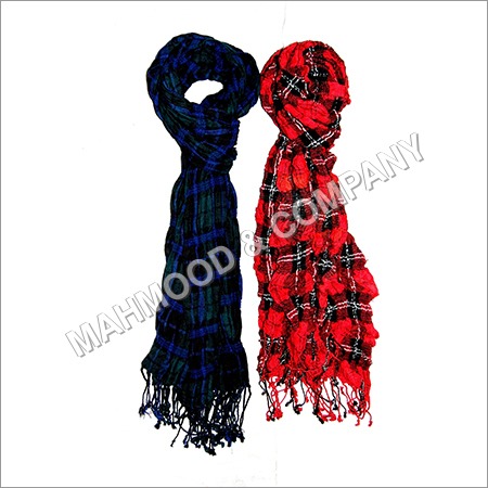 Ruched Check Scarf