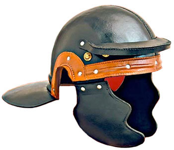 Medieval Roman Trooper Helmet with Black Leather