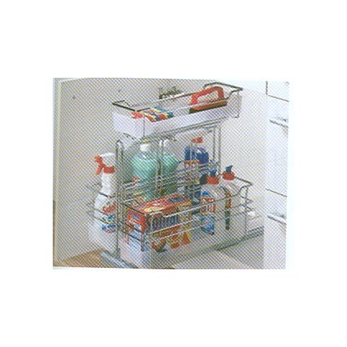 Base Unit Equipment Portero 3 - Steel and Plastic, Silver | Silent Closure, Acid-Proof Shelves, Easy Installation