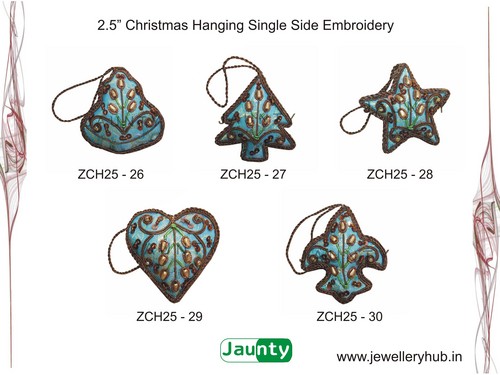 2.5" Christmas Hangings Single Side Embroidery