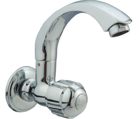 Sink Cock TAP - Brass Metal, 15mm Round | Triple Nickel Plated, 100% Pressure Tested, Control Water Flow Under Any Condition