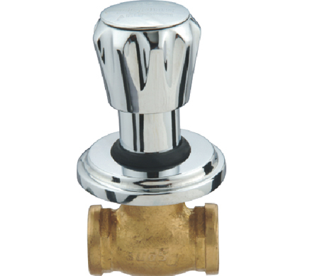 Concealed Stop Cock 1/2 - Brass Metal, 15mm Size | Triple Nickel Plated, 100% Pressure Tested, Round Shape, PVC Flange, 2100 Days Warranty