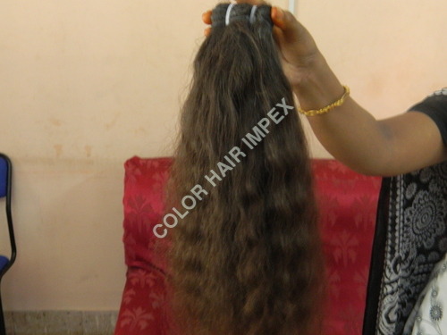 Virgin Human Hair - Dark Brown Wavy, Intact Cuticle, Tangle-Free, Soft Texture, Natural Look, Unprocessed