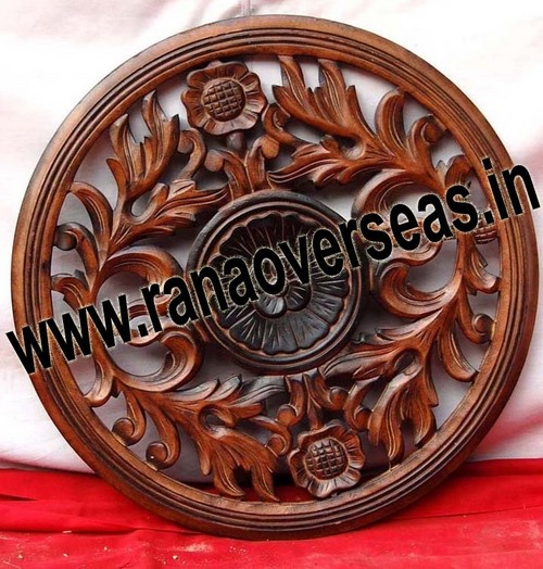 Polished Wooden Carved Wall Panel