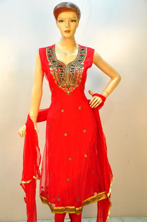 Designer Ladies Anarkali Suit - Chiffon