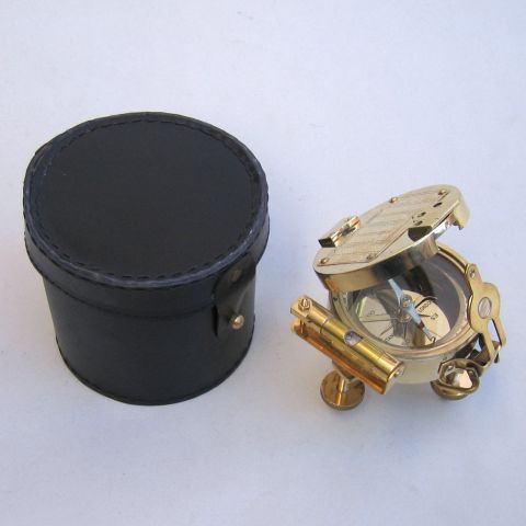Brass Clinometer With Case