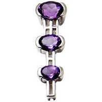 Long Amethyst Pendant Jewellery Purple Gemstone Silver Pendant Designer Silver Pendant Gender: Women