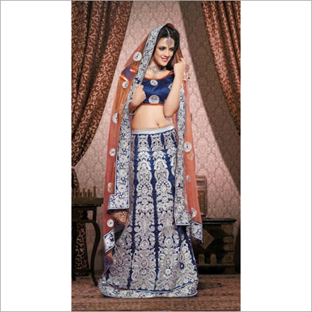 Navy Blue Georgette Lehenga Choli