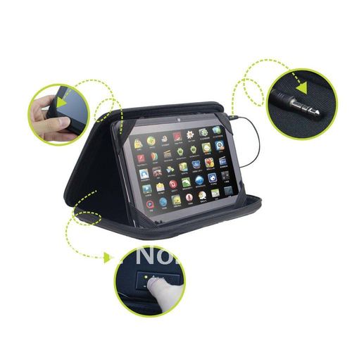 7" Black bag cover case + speaker + holder