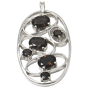 Gift Loop Pendant In Smoky Oval Shaped Silver Gemstone Pendant Style Penants Manufacturer For Wholesale