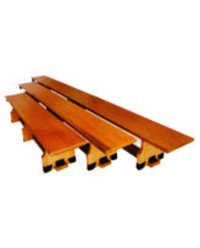Gymnastic Bench - Wooden 12 Ft, Brown With Synthetic Canvas Cover | Durable, Easy Storage, Stable Base, Long Lasting Support For Gymnastics And Stretching
