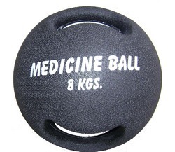 Rubber Medicine Ball - Dual Handle