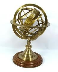 Armillary Globe With Wooden Base