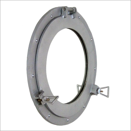 Brushed Porthole Aluminum Mirror 15"