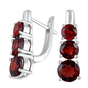 Red Garnet English Clasp Lockstandard European Style Gemstone Silver Earringlarestonline Ring Gender: Women