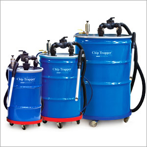 Chip Trapper - 55 Gallon Drum, Compressed Air Powered Reversible Pump, Reusable Filter Bag, Fast Cleaning