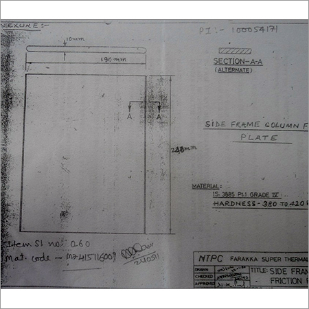 Side Frame Column Friction Plate