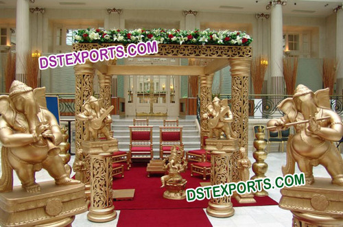 Indian Wedding Golden Square Mandap