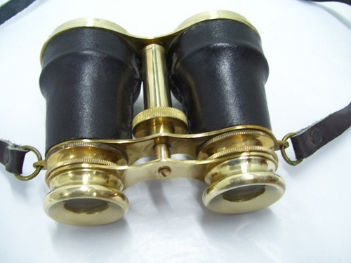 Antique English Brass & Leather Binocular