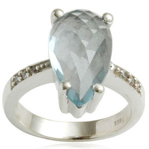 Briolite Bluetopaz Slive Ring Unique Class Ring Gender: Women