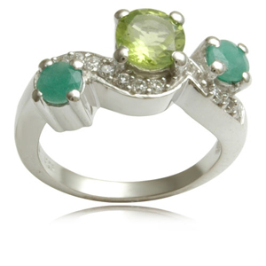 Multicolored Pave Set Designperidot And Green Genu Gender: Women