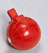 Javelin Knocken Ball - Plastic, 10-15cm, Red | Ribbed Surface, Loop Handle, Indoor/Outdoor Training Aid