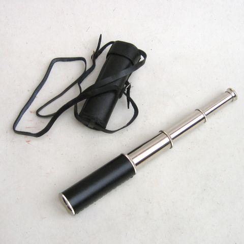 3 Fold Chrome Telescope With Leather Case