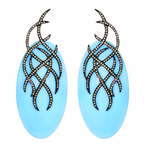 Diamond Bakelite Earrings