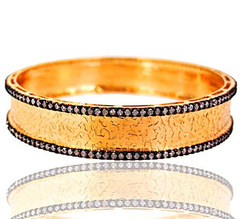 14k Yellow Gold Diamond Bangle