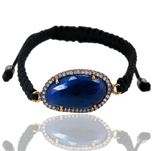 Blue Sapphire Macrame Bracelet