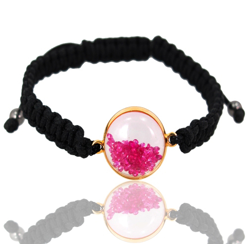 Ruby Crystal Macrame Bracelet