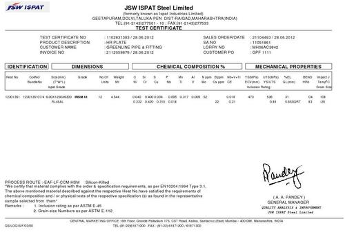 Testing Certificates