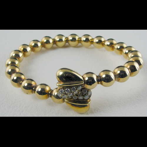 Gold & Diamond Spring Style Bangle